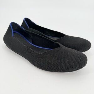 Rothy’s Black Round Toe Flats Shoes 10.5 FLAWS